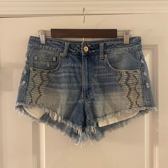 American-eagle-outfitters Women's Blue and Navy Shorts Size 6 - Picture 1 of 7